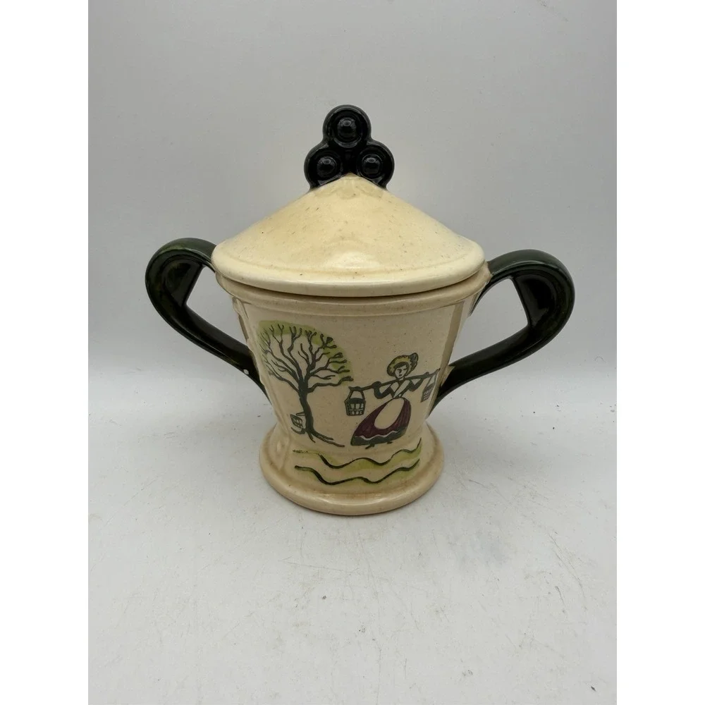 Metlox Poppytrail Homestead Provincial Covered Sugar Bowl USA Vintage 5.25